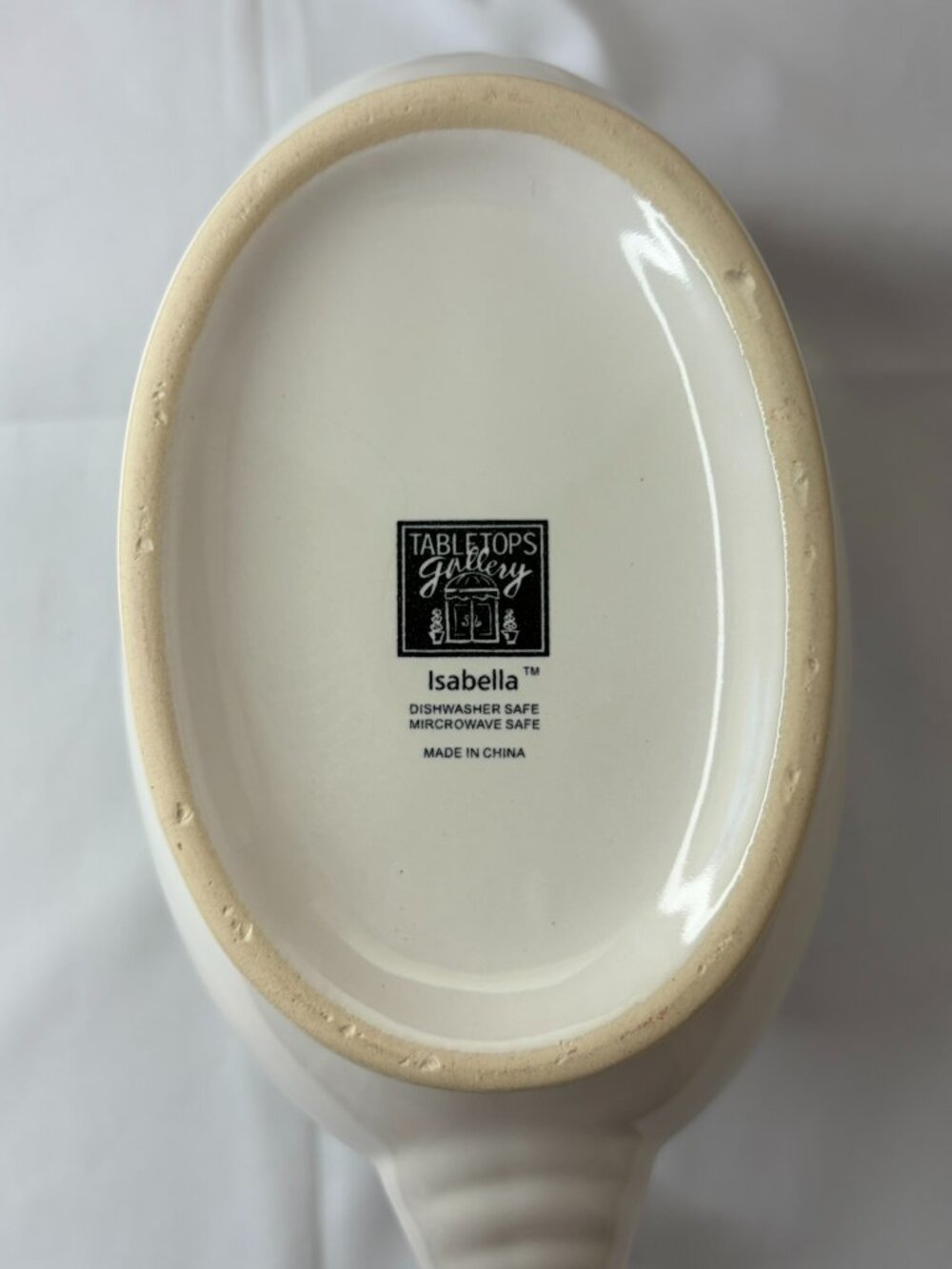 Tabletops Gallery Isabella Beaded Cream Gravy Boat Cottagecore Farmhouse Holiday - Picture 6 of 11